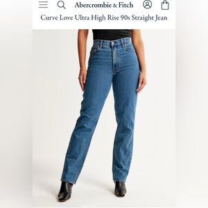 Abercrombie 90s straight ultra high rise curve love jeans